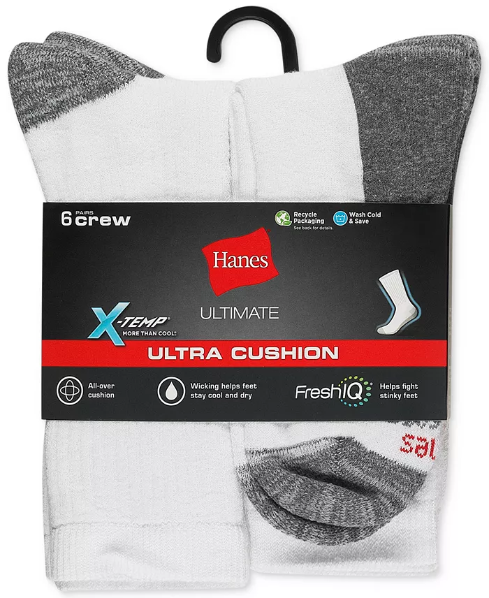 Men's 6-Pk. Ultimate Xtemp Ultra Cushion Crew Socks - thumbnail 2