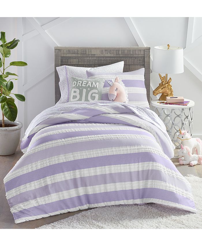 Closeout! Charter Club Kids Cabana Stripe 2-pc. Comforter Set, Twin/Twin XL, Created for Macy's - Lavender
