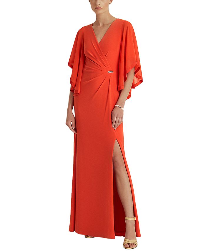 Lauren Ralph Lauren Jersey Three-Quarter-Sleeve Gown & Reviews - Dresses -  Women - Macy's
