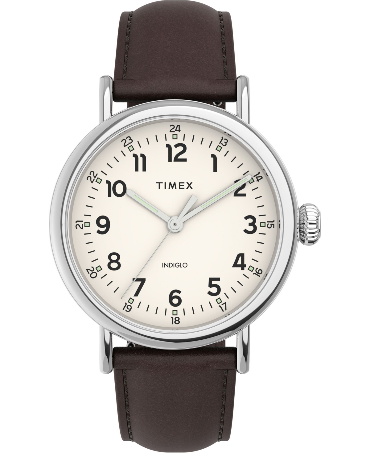 Timex Men's Standard Brown Genuine Leather Watch 40mm