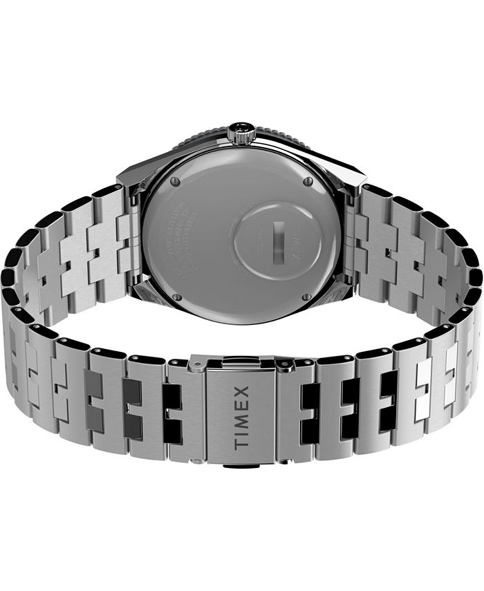 Timex Men s Q GMT Stainless Steel Bracelet Watch 38mm Macy s