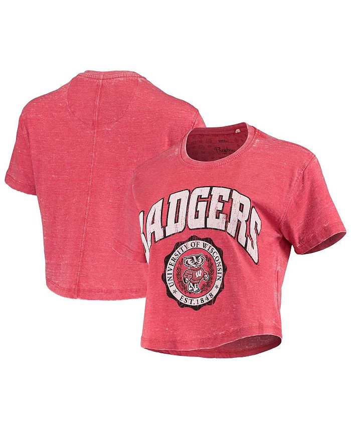 Pressbox Women's Red Wisconsin Badgers Edith Vintage-Inspired Burnout ...