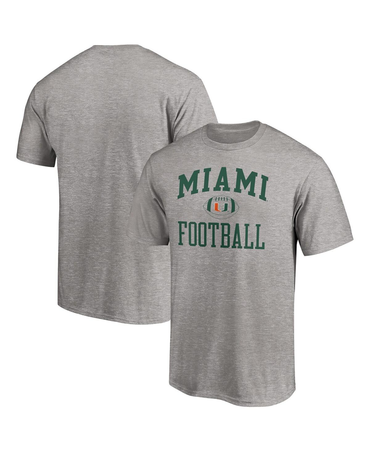 Men's Fanatics Heathered Gray Miami Hurricanes First Sprint Team T-shirt - Heathered Gray