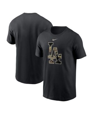 Men's Black Los Angeles Dodgers Team Camo Logo T-shirt