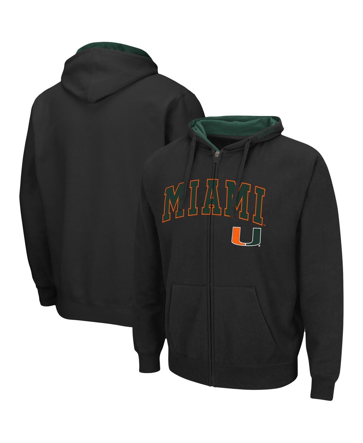 Colosseum Men's Miami Hurricanes Arch Logo 3.0 Pullover Hoodie In Black