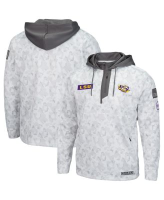 Men's Arctic Camo LSU Tigers OHT Military-Inspired Appreciation Quarter-Zip Hoodie