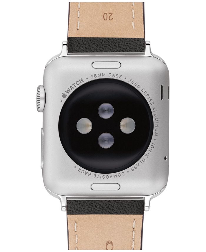 COACH Black Leather Apple Watch Band 38/41mm Macy's