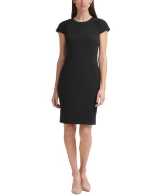 calvin klein short sleeve black dress