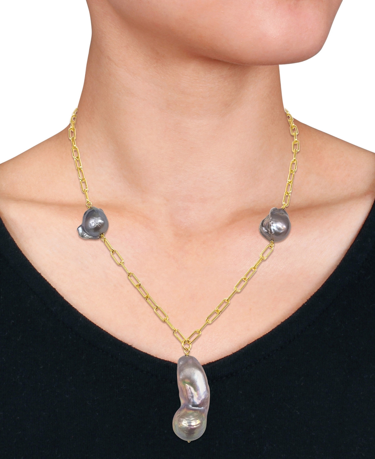 Gray Cultured Freshwater Baroque Pearl (13 & 35mm) 20