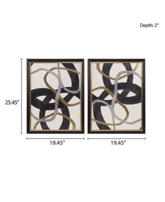 Moving Midas Abstract Foil Framed Canvas Set, 2 Piece