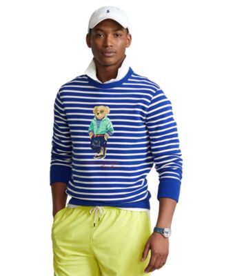 striped polo bear fleece sweatshirt