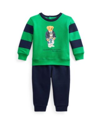 Baby Boys Polo Bear Fleece Sweatshirt and Pants, 2 Piece Set