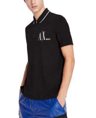 A|X Armani Exchange - Men's X Beats Logo-Print 1/4-Zip Polo Shirt