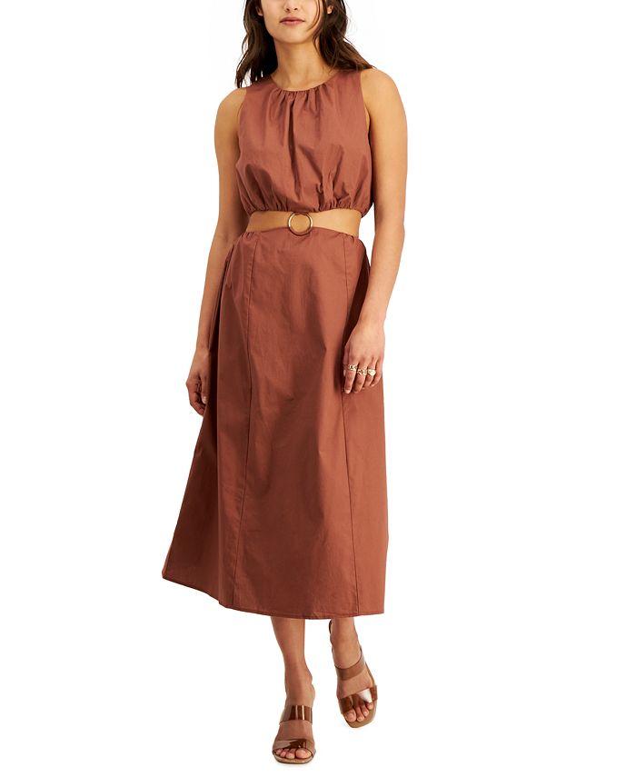 LEYDEN Women's Midriff-Cutout Dress - Macy's