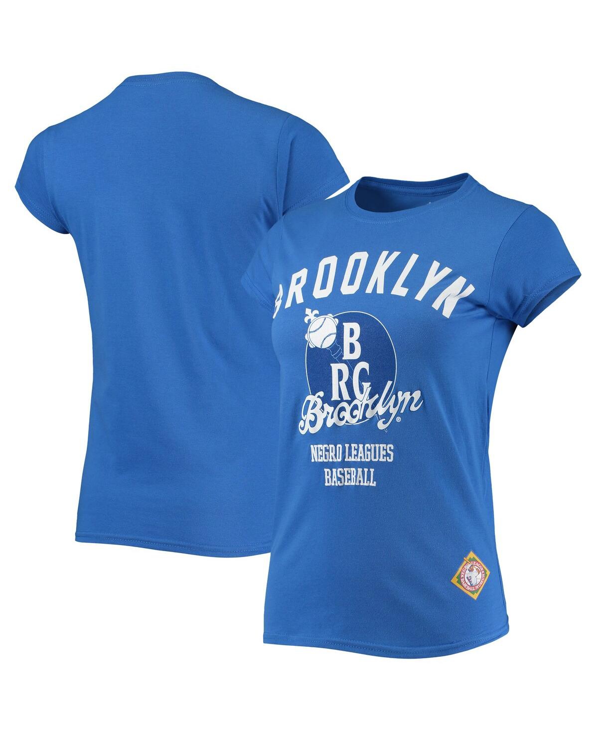 Shop Stitches Women's  Royal Brooklyn Royal Giants Negro League Logo T-shirt