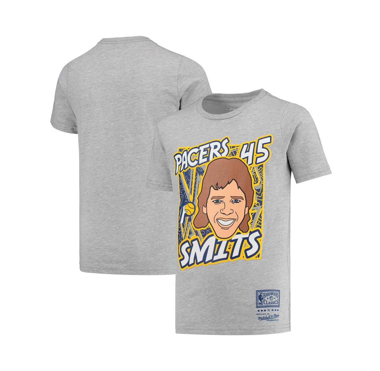 Big Boys Rik Smits Gray Indiana Pacers Hardwood Classics King of the Court Player T-shirt