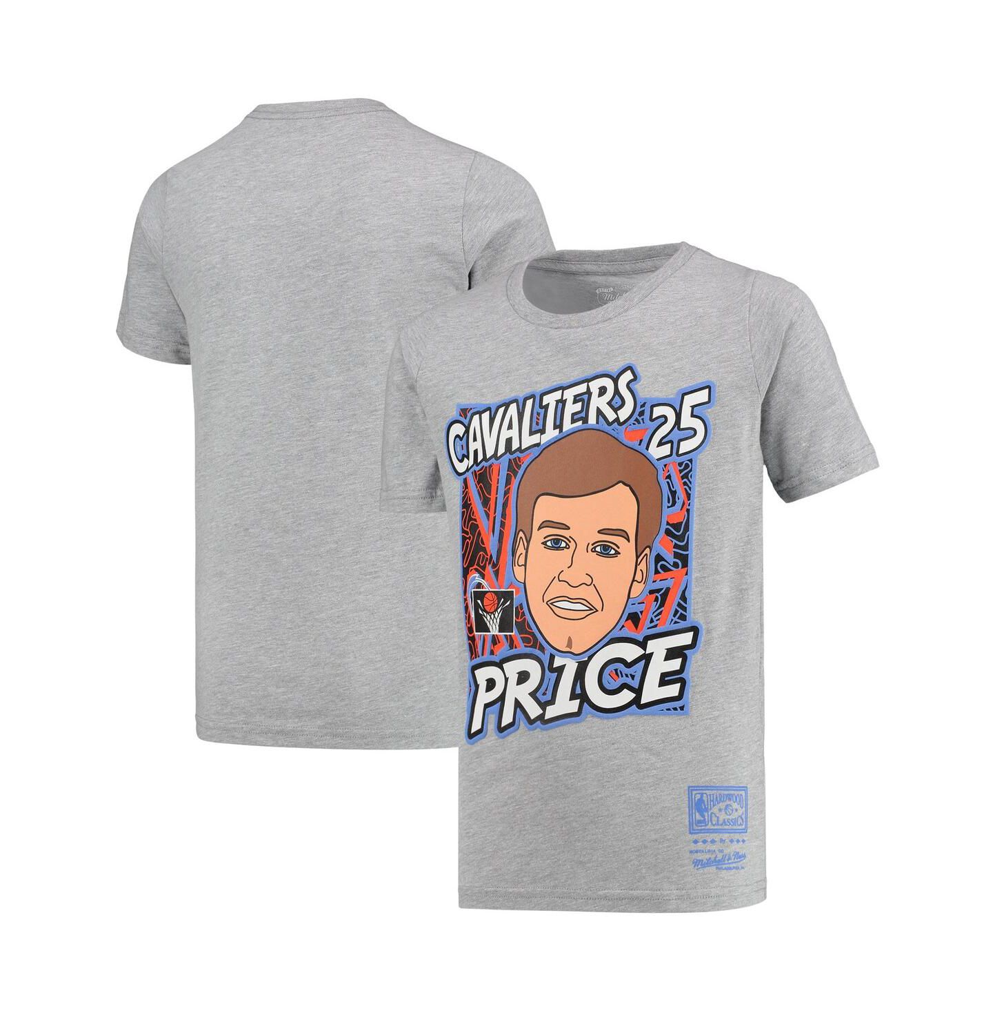 Футболка Mitchell & Ness Mark Price Gray Cleveland Cavaliers Hardwood Classics King of the Court Player для мальчиков — фото 1