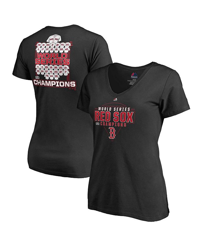 Majestic Women's Black Boston Red Sox 2018 World Series Champions Jersey  Roster V-Neck T-shirt - Macy's