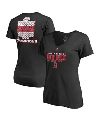 Boston Red Sox Majestic Women's 2018 World Series Champions Field Spirit  Jersey V-Neck T-Shirt - Navy