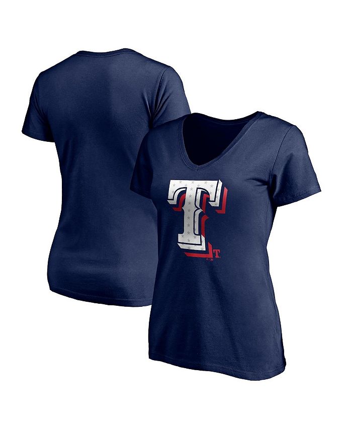 Texas Rangers Fanatics Branded Women's Red White & Team V-Neck T