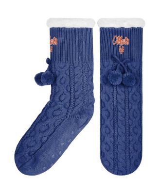 Women's FOCO New York Mets Cable Knit Footy Slipper Socks - Macy's