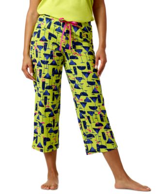 Fishes-Print Capri Pajama Pants 