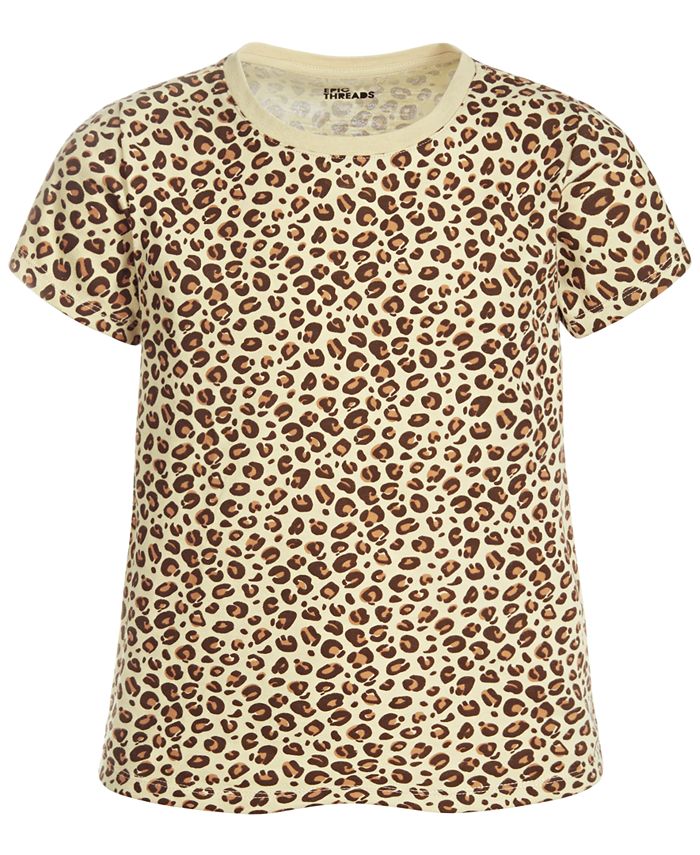 Epic Threads Little Girls Leopard-Print T-Shirt, Created For Macy's ...