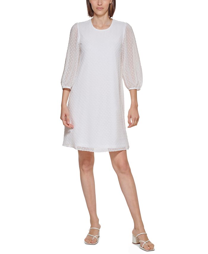 Calvin Klein Clip-Dot Shift Dress & Reviews - Dresses - Women - Macy's
