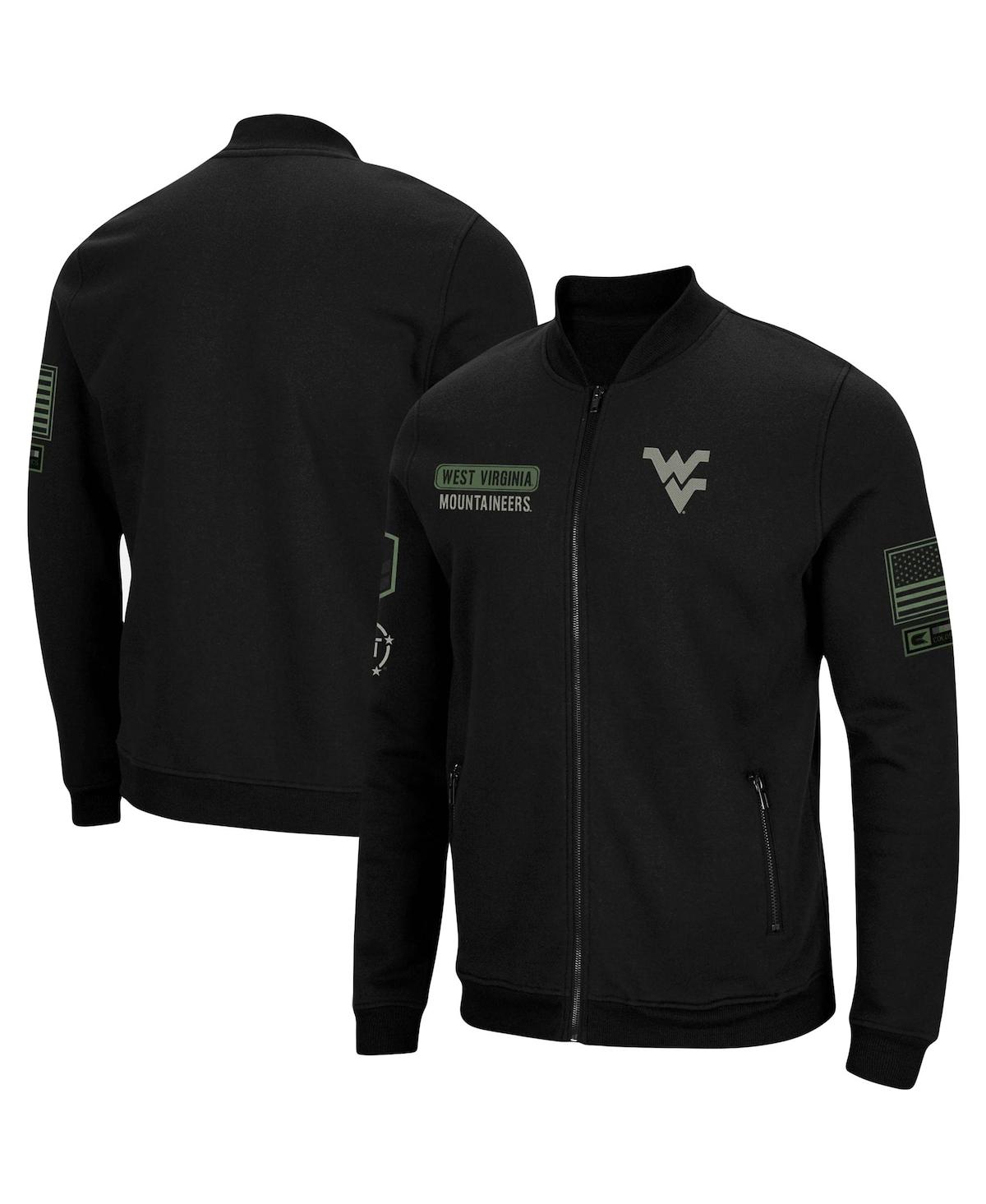 Men's Colosseum Black West Virginia Mountaineers Oht Military-Inspired Appreciation High-Speed Bomber Full-Zip Jacket - Black
