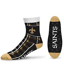 Women's New Orleans Saints Tartan Plaid Ankle Socks