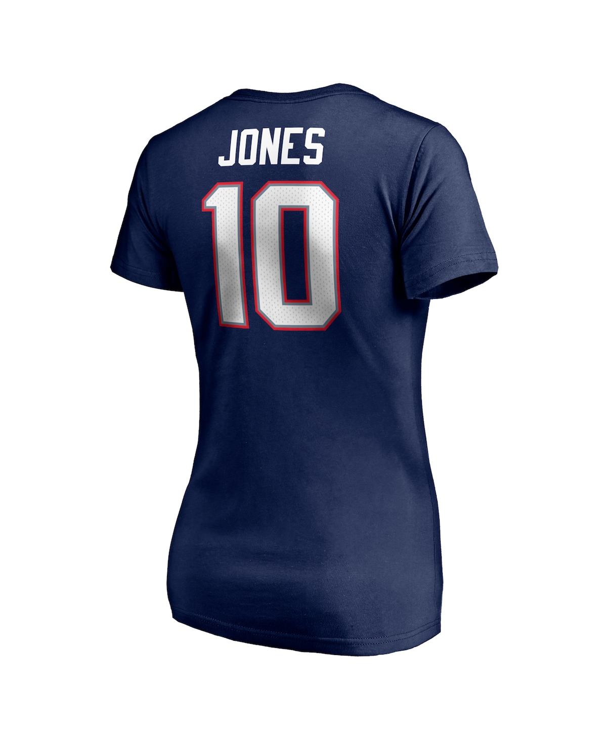 Women's Fanatics Mac JonesNew England Patriots Logo Player Icon Name Number V-Neck T-shirt - Navy