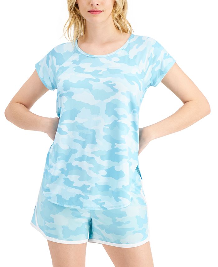 ID Ideology Women's Essentials Sweat Set Camo TShirt, Created for Macy