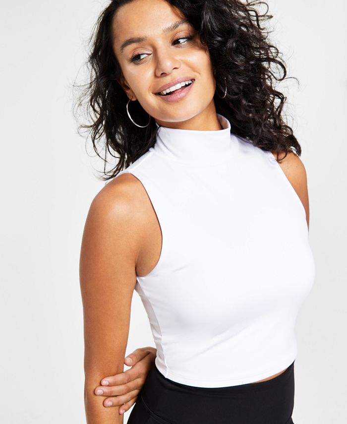 Bar III Women's MockNeck Compression Bodycon Top, Created for Macy's