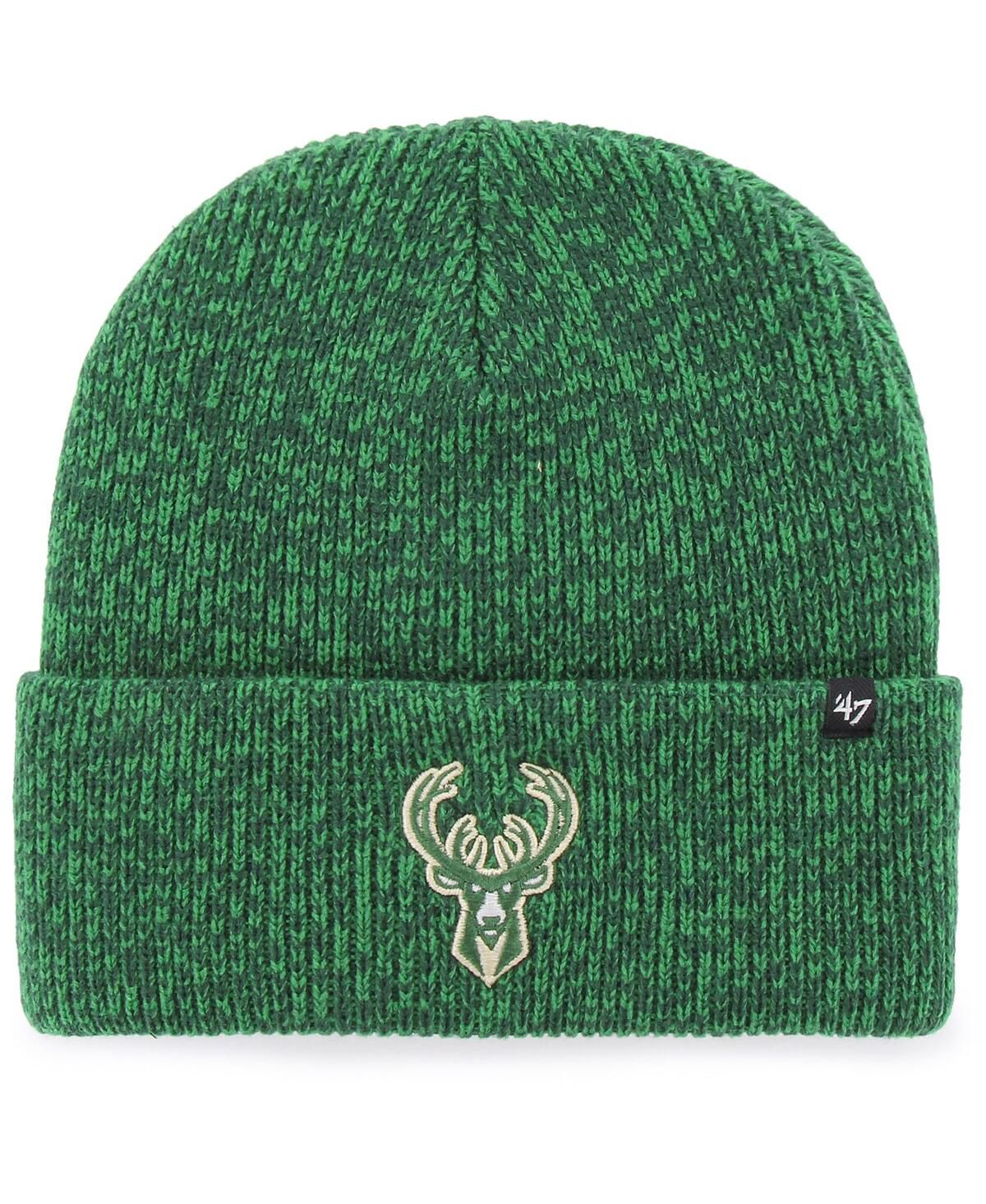 Мужская вязаная шапка Hunter Green Milwaukee Bucks 47-го года выпуска с манжетами Brain Freeze