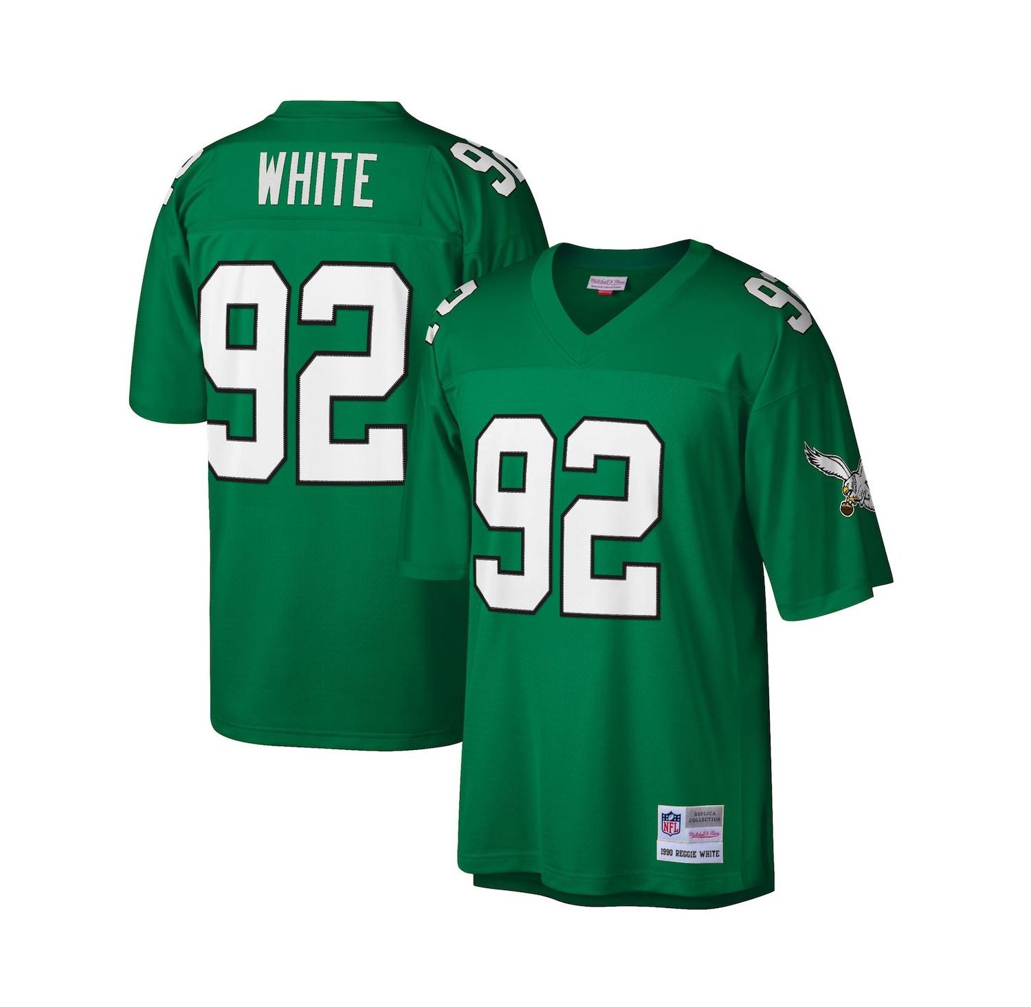 Men's Reggie White Kelly Green Philadelphia Eagles Big and Tall 1990 Retired Player Replica Jersey