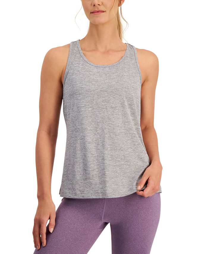 ID Ideology Women's Active Solid Pleated-Back Relaxed Tank Top, Created for  Macy's - Macy's