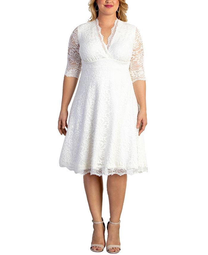 Kiyonna Plus Size Belle Lace Dress & Reviews - Dresses - Plus Sizes ...