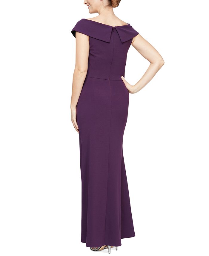 SL Fashions Rhinestone-Embellished Front-Slit Gown - Macy's