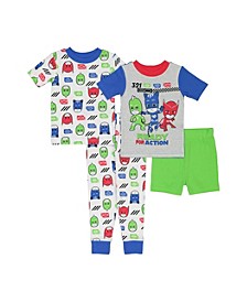 Toddler Boys T-shirts, Shorts and Pajama, 4-Piece Set