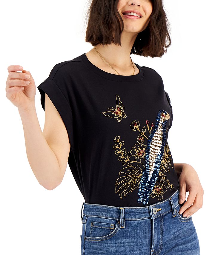 INC International Concepts Women's Embellished TShirt, Created for