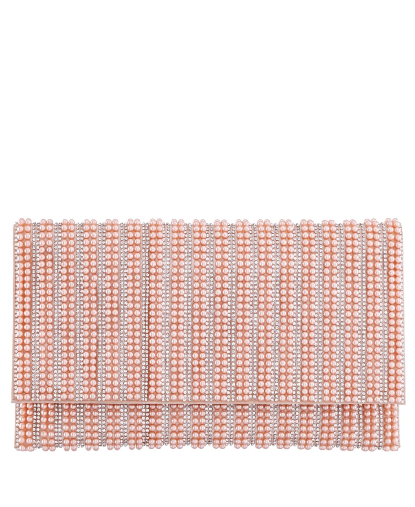 Женский клатч Nina Allover Imitation Pearl and Crystal Envelope Clutch, цвет: Жемчужный розовый — фото 1