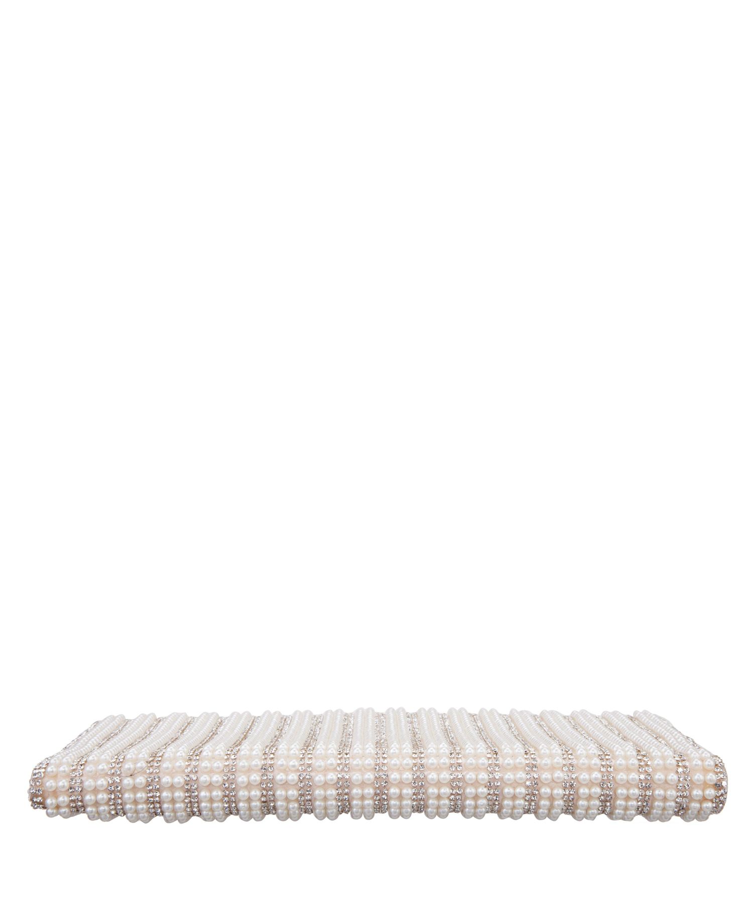 Women's Allover Imitation Pearl and Crystal Envelope Clutch