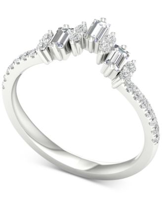 Macy's - Diamond Baguette & Round Band (1/3 ct. t.w.) in 14k White Gold