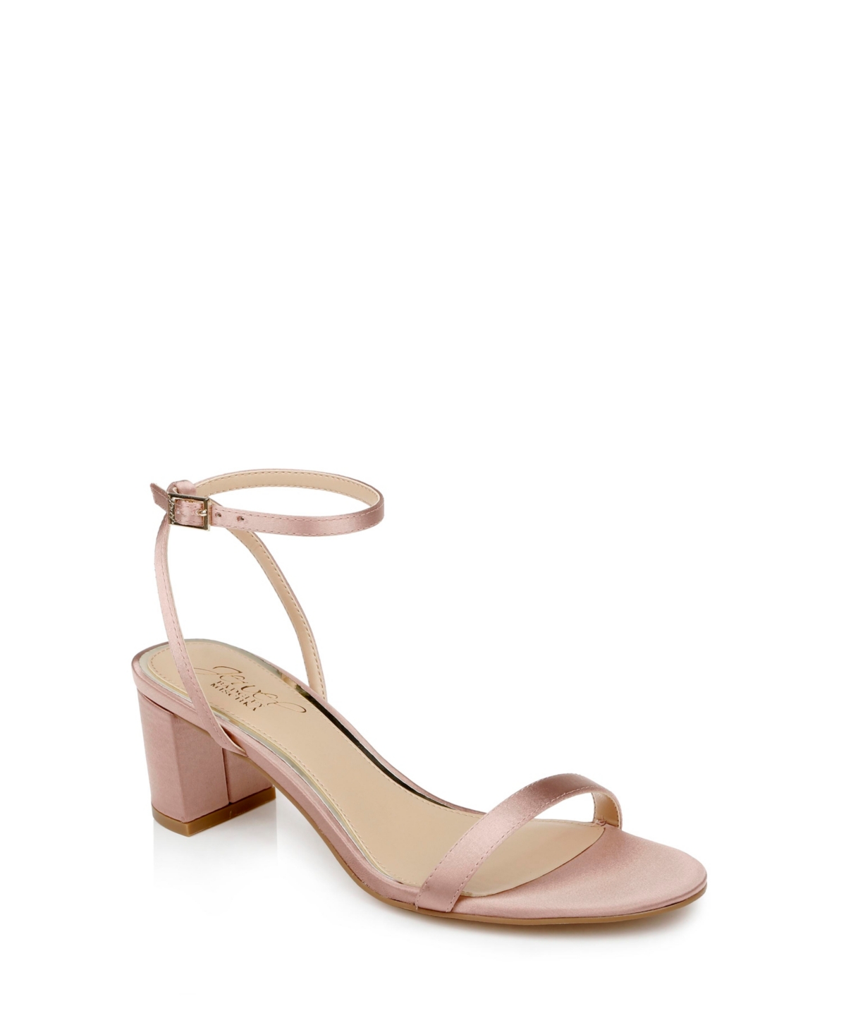Jewel Badgley Mischka Danni Ii Ankle Strap Sandal In Blush Satin