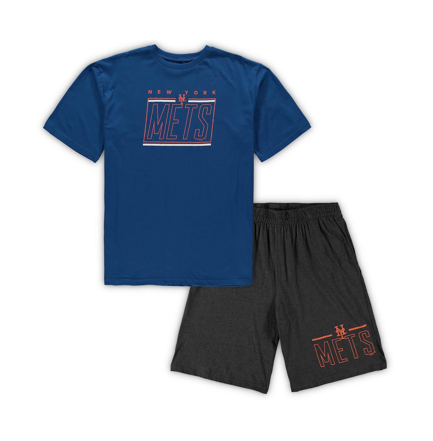 Мужская пижама Concepts Sport New York Mets Big and Tall: футболка и шорты, Royal — фото 1