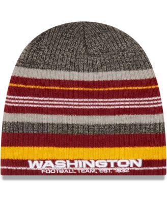 Striped Beanie In Burgundy/gray | ModeSens