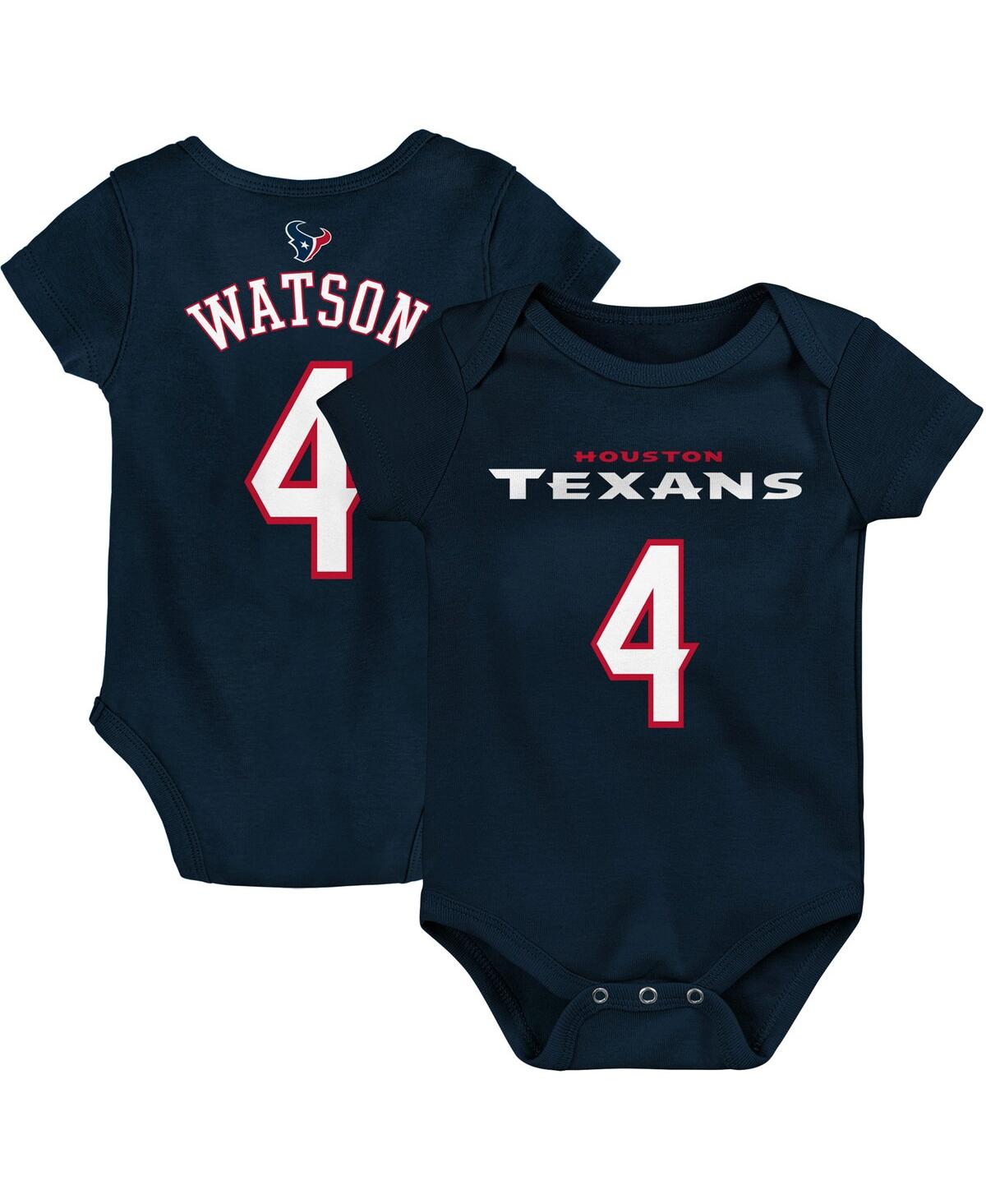 Unisex Newborn Infant Deshaun WatsonHouston Texans Mainliner Name Number Bodysuit - Navy