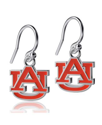 Women's Auburn Tigers Silver-Tone Enamel Dangle Earrings