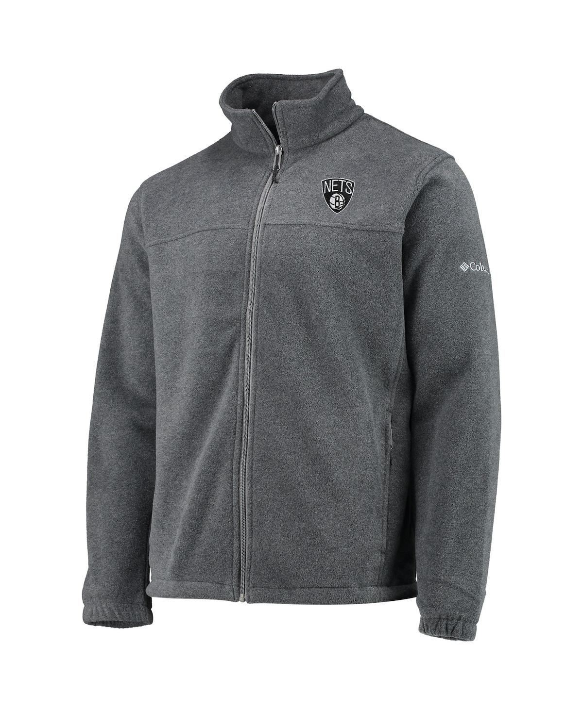 Men's Columbia Brooklyn NetsFlanker Full-Zip Jacket - Heathered Charcoal