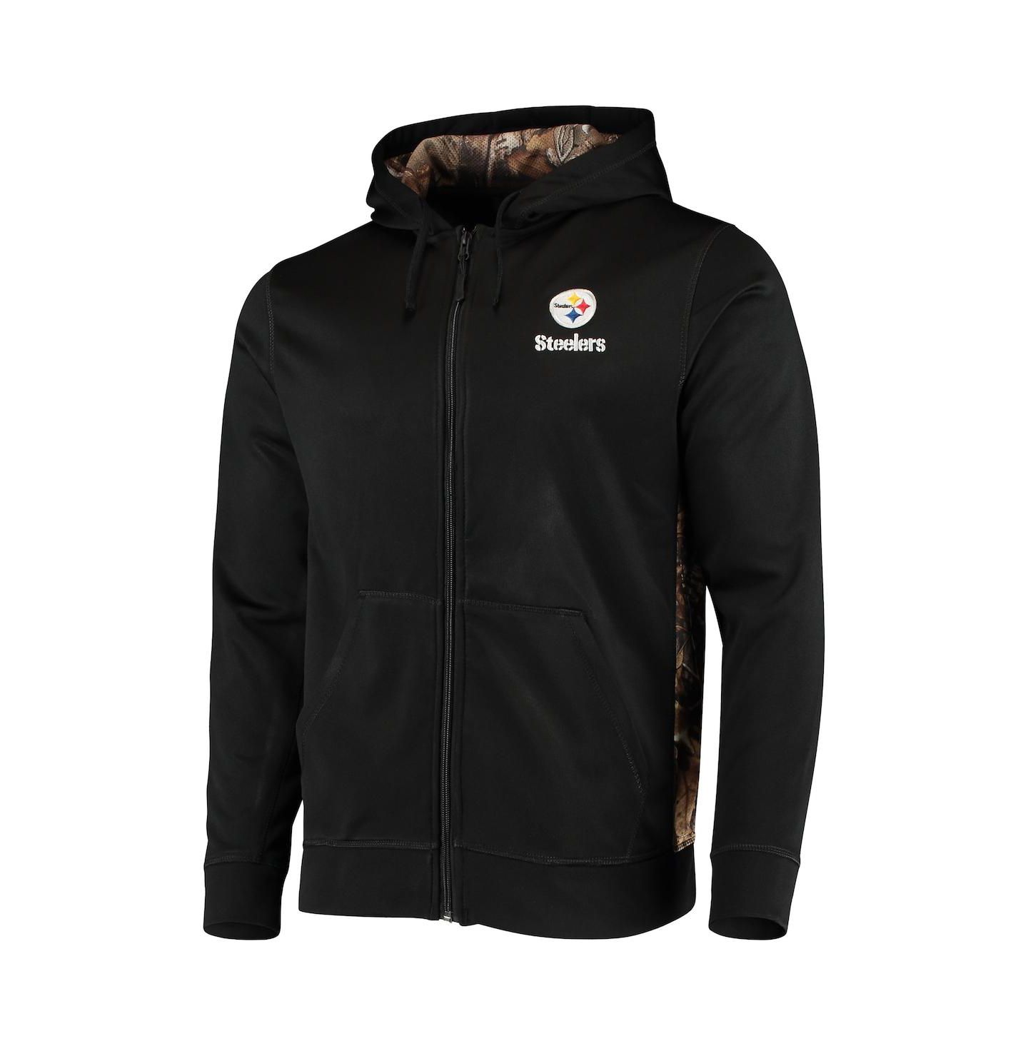 Мужское худи Dunbrooke Black, Realtree Camo Pittsburgh Steelers Decoy Tech Fleece Full-Zip — фото 3